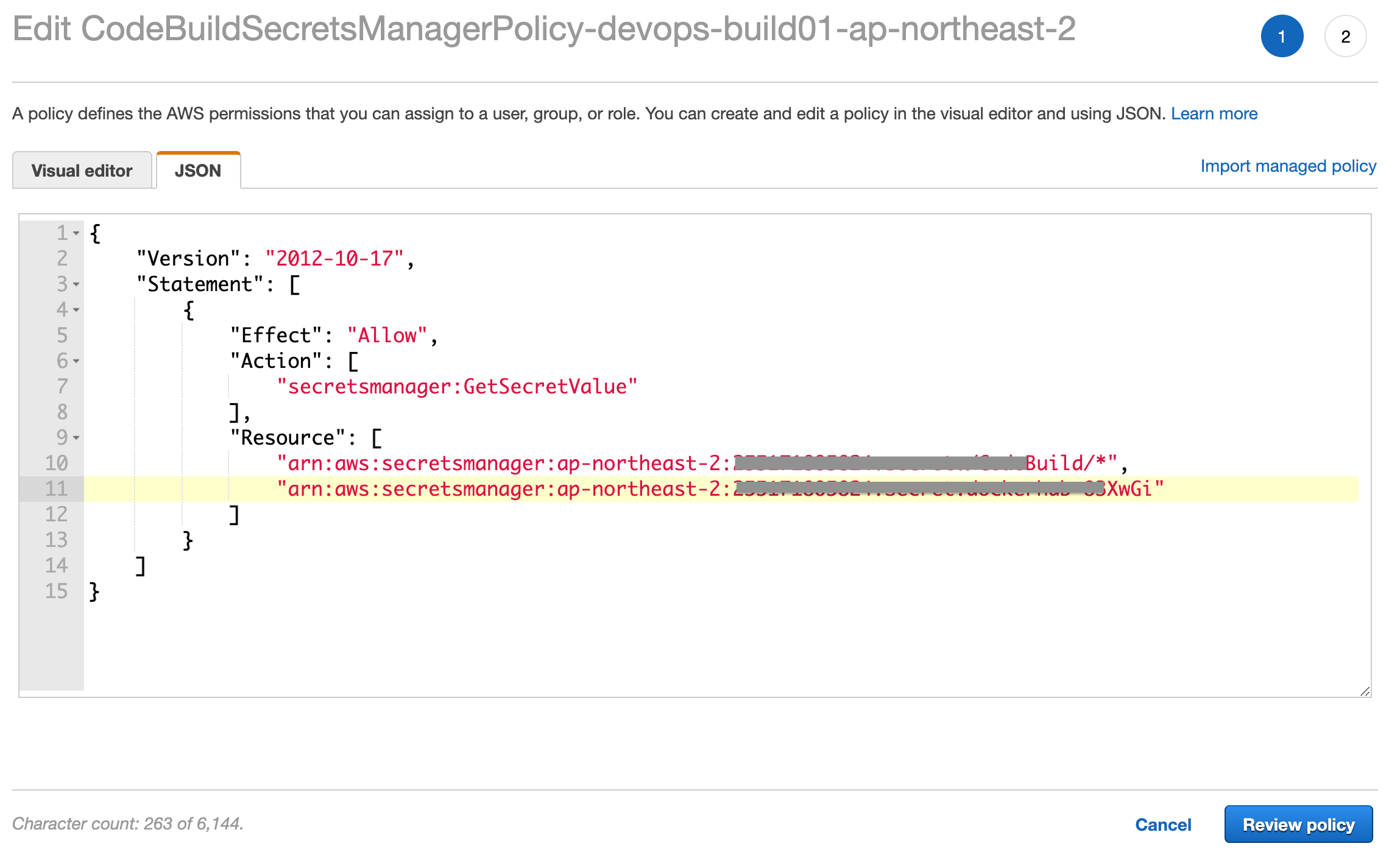 secretsmanger policy
