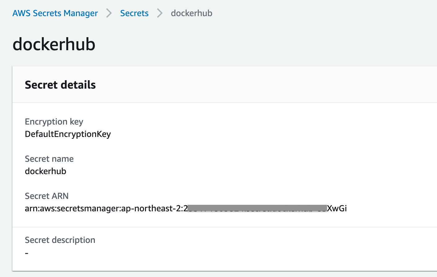 secretsmanager dockerhub arn
